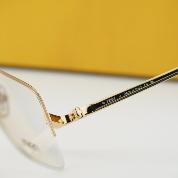 Fendi FE50107F 030 Square Eyeglasses - Gold 53mm main image 5